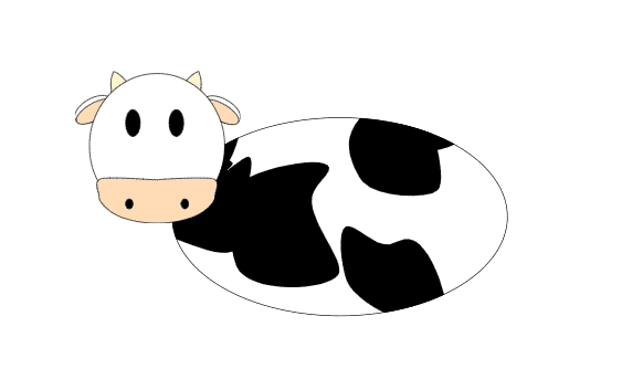 grazing cow clipart no legs